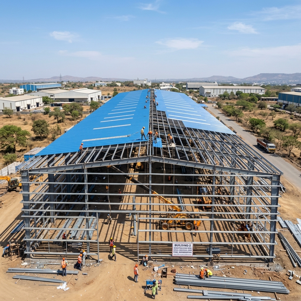 Pre-Engineered Steel Building Structure by Pritvi Infra Spaces